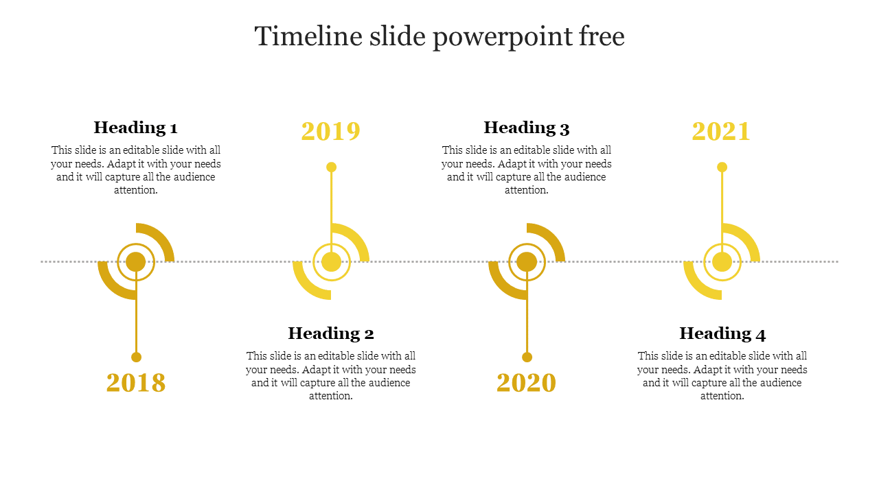 timeline slide powerpoint free-Yellow